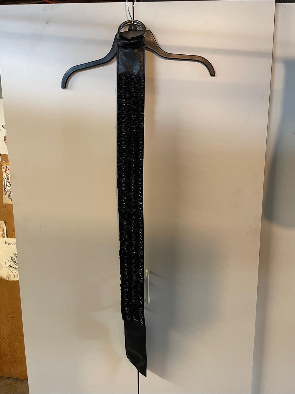 Steve Madden Black Woven Ribbon Waist Belt